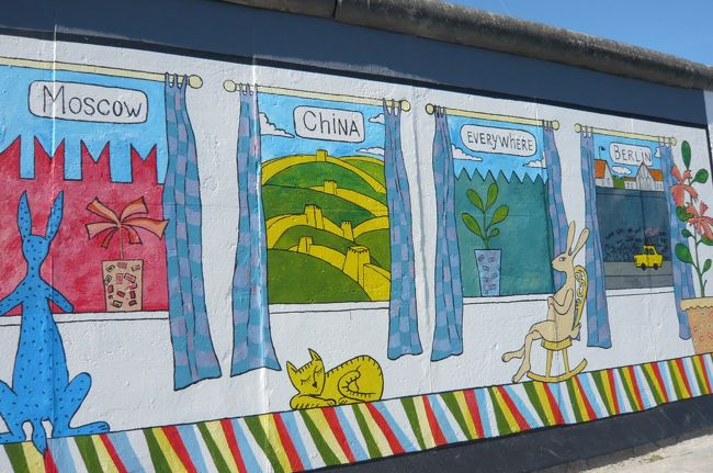 世界中のアーティストの作品で埋め尽くされて、それにしてもこの様な壁で　街を二分する　そんな悲しい事がつい２０年前まで　あったのですね。