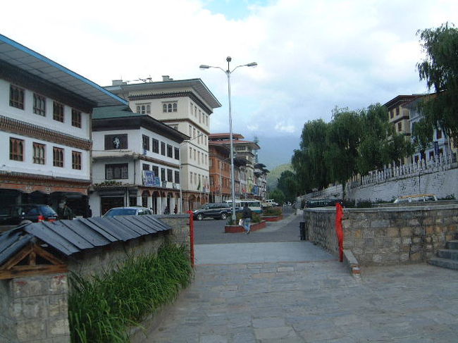 公園からホテル・ドラゴン・ルーツ（写真中央の白い建物）を見る<br /><br />