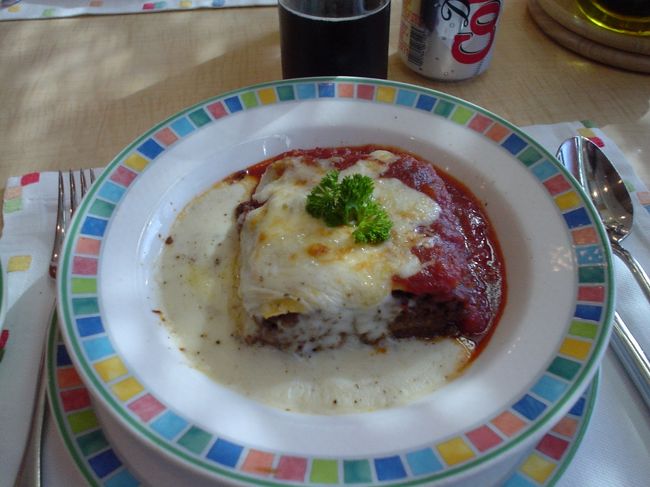 深夜の便まで時間があるため、<br /><br /><br /><br />ホテルに戻って昼飯。<br /><br /><br />ホテルは豪州人が多く。<br /><br /><br />「なんで、こんな若い黄色の猿がこんなホテルに泊まってるんだ？？」<br /><br /><br />ってみんなそんな顔。<br /><br /><br />バカヤロー。<br /><br /><br />金使いに来てるだ。<br /><br /><br />2日で12万円。