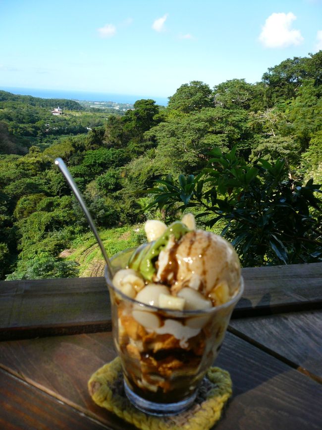 デザートは黒糖パフェ♪<br /><br />こちらで作った採れたて島バナナも添えてくれました。