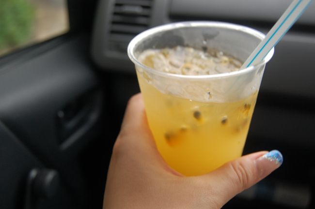 ちょっと、歩いただけでも汗が止まらない〜<br /><br />そんなときはこれですよね♪<br /><br />パッションフルーツジュース！<br /><br />おいしかったぁ♪<br />