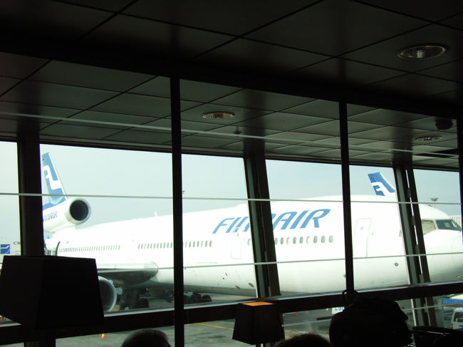 この飛行機に乗って帰国。