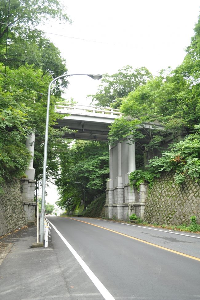 1645に水戸駅を出て，1727までの間に弘道館を見学できないか，駅からの坂道を急ぐ．陸橋の上にある．階段を上る．