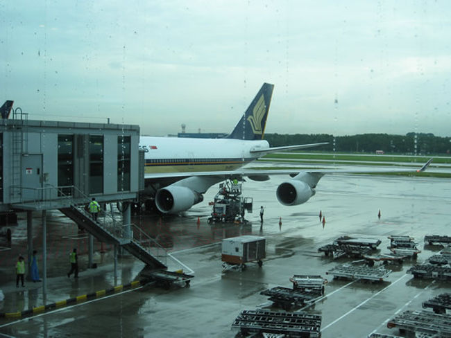 帰りは、SQのB744(ジャンボ)です。