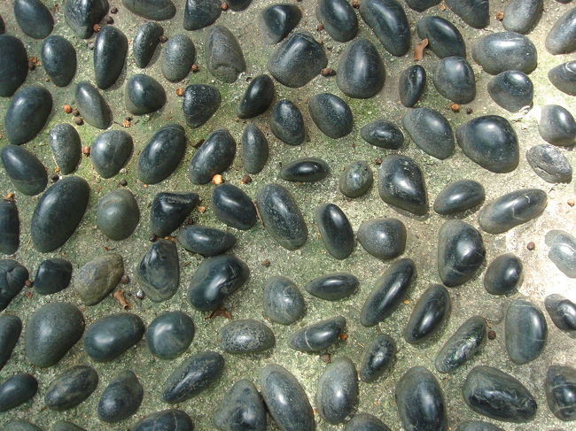 健康歩道を拡大してみると、こんな感じです。<br />結構、石が尖ってますよね。<br /><br />中正紀念堂を後にし、一路「龍山寺」へ。