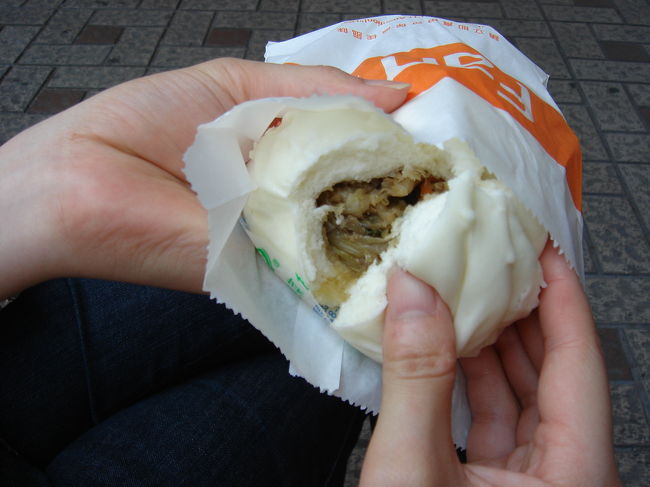 免税店で特に買うものも無かったので、免税店の隣にあるコンビニへ。肉まん２個と水を購入し、外のベンチでかぶりつきます。<br /><br />このあと、再びバスに乗り、空港へ向かいました。