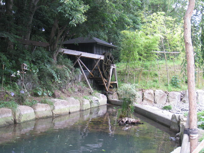 水車もあって涼しげな景色。