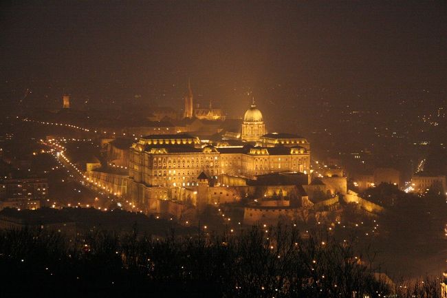 ゲッレールトの丘から王宮の夜景