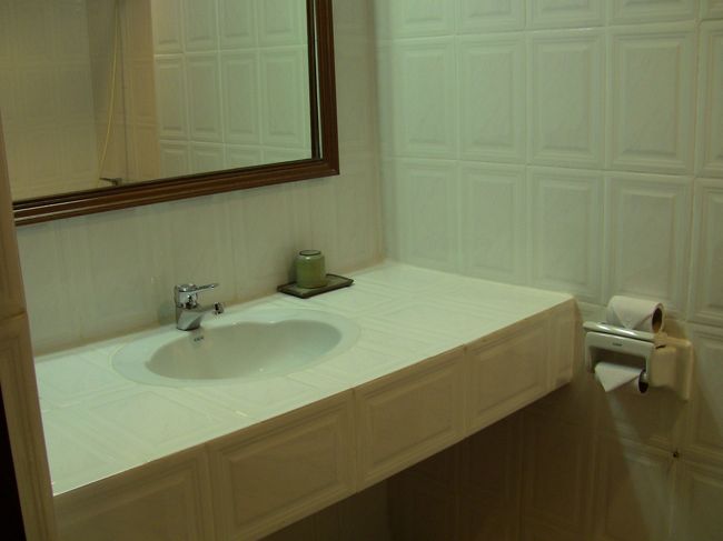 洗面台はちょっと高め。欧米人向きに作られてます。<br /><br />明日はアンコールワットで朝日見学です。ホテル近くでピザを食べ、朝日を見れるとことを願って就寝。<br />