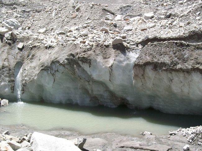 どんどん溶け出してる氷河を見ながら、、