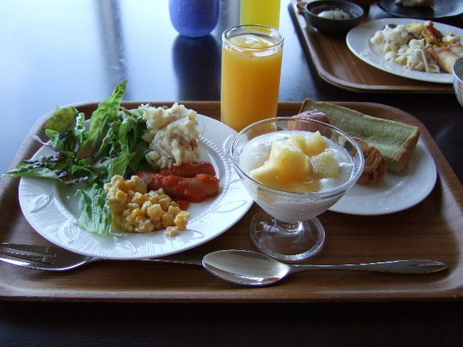 ホテルでの朝食。<br />おいしかった。