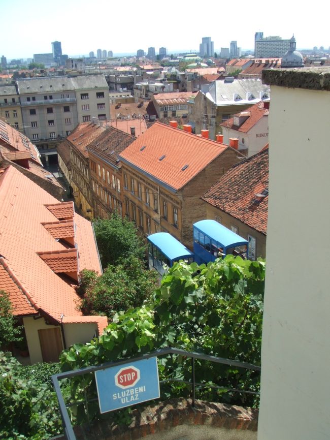 ケーブルカー（青い車体）で登っても良かったかも…。