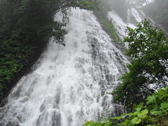 オシンコシンの滝。昨日の雨で、ものすごい水量。