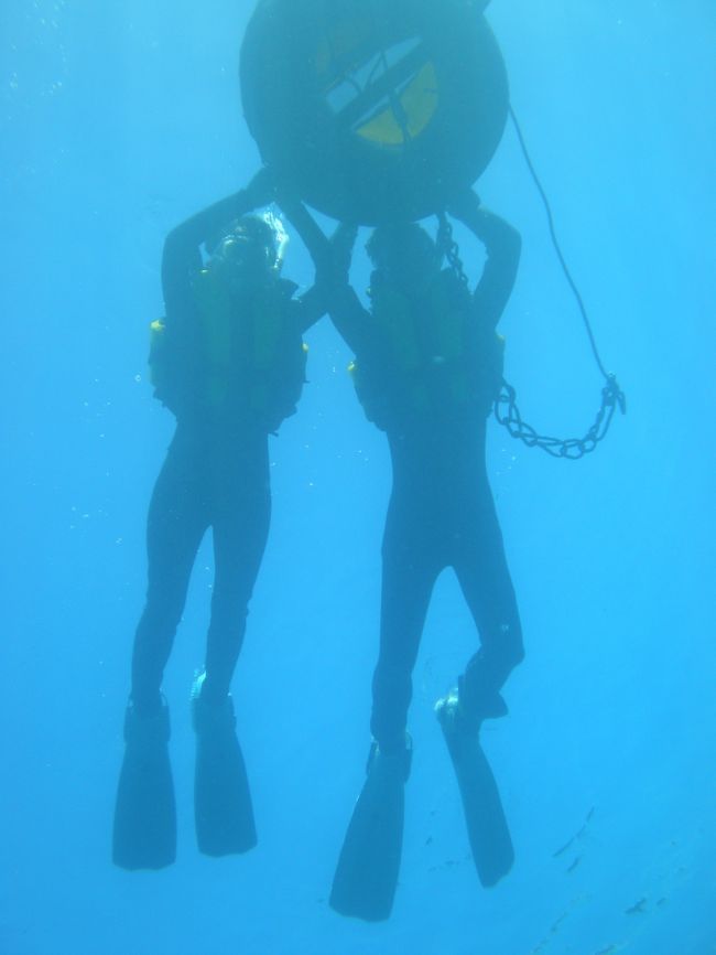 浮き輪につかまって、ガイドさんに水中でとってもらいました＾＾
