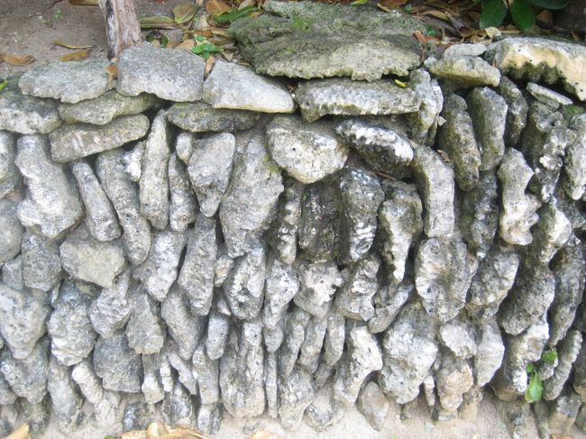 石垣も特徴があります。<br />この家では石を縦にして積んであるのが珍しいです。