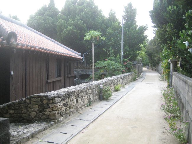 左側が宿泊したふくぎ屋。<br />パパイヤの木が２本ありましたが、台風で１本倒れてしまったそうです。<br />右側が休憩処（居酒屋？）になっています。