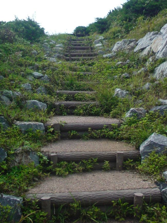 バッテリーカーを停めて、<br />島尻毛散策道へ。<br />この階段の先には何があるのかな？？？