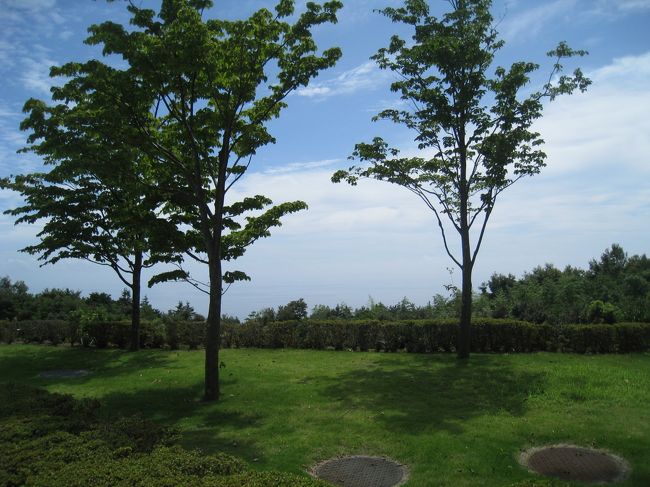 外のSpaから見る海も綺麗だ<br />台風が来ているとは思えない青空だ