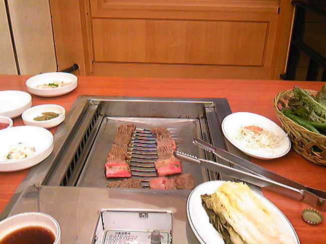 釜山カルビの「生カルビ」一人前。<br />しめて１５００円位だったけ。