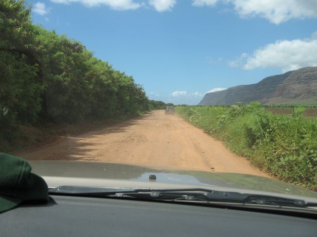 Polihale Beachへ向かう途中。舗装されていない道が数マイル続く。 