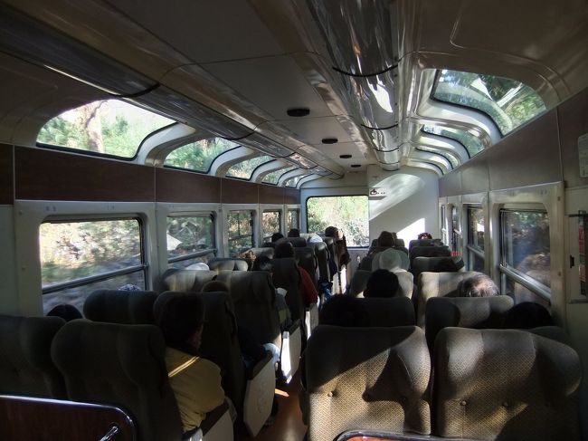 ビスタドーム…だったか…　展望用の電車。<br />アラスカ鉄道にもこういう車両があった…