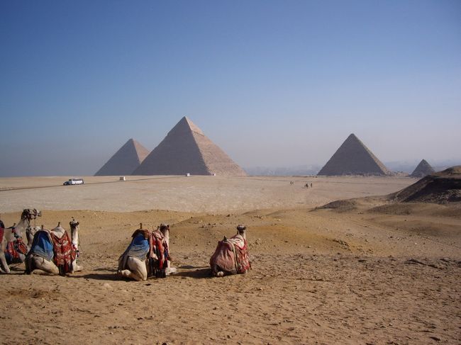 メンカウラー王のピラミッドをちらみした後は<br />展望スポットへ☆<br /><br />そこでラクダちゃんに乗りました♪<br /><br />