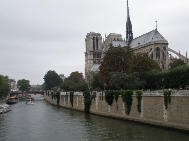 さらにシテ島へ。シテ島から左岸方面に渡る橋（シュリー橋）から撮影したﾉｰﾄﾙﾀﾞﾑ。左岸側にわたったほうがベストショットスポットは多かったです。