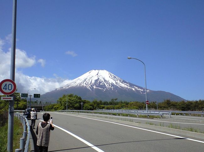 ちょっと障害物が入っていますが，本日見えた最高の富士山。（高速の入り口） 