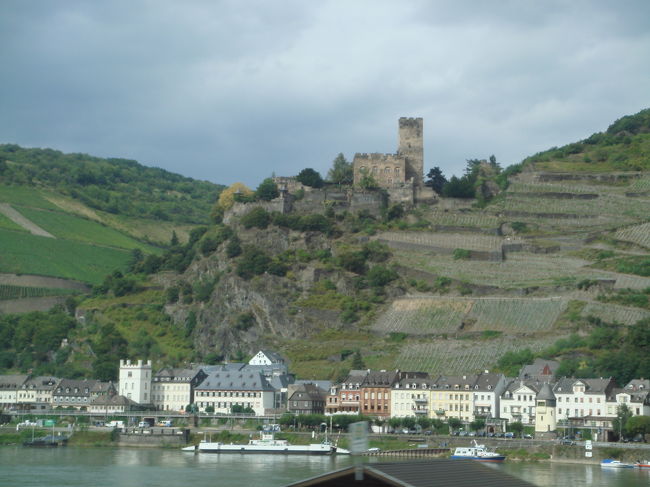 ちょっと時間的には前後して、<br />ライン川の街並みと古城。<br /><br />電車だとライン川下りはあっという間だった。<br />結局川下りの船には乗らずじまい。<br />今回の旅で使っているジャーマンレイルパスには、<br />ライン川下りの船にも乗車できるオプションが標準で付いているので、少し損した気分。<br /><br />でも自分の性格的には、多分のんびり一人で船に乗ってても<br />ちょっと退屈したんじゃないかと思うので、<br />選択としては間違っていなかったと、自分に言い聞かせる。<br /><br />そんな想いを抱いている内にコブレンツへ到着。