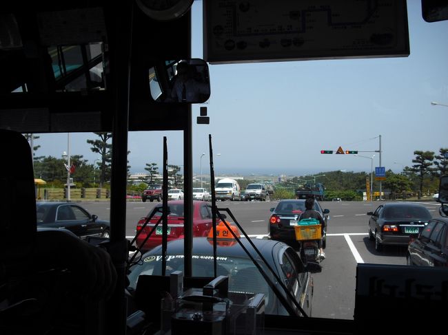 しばし休憩し<br />「ツアーバス」の情報を仕入れに<br />「済州空港」へ<br /><br />行く先左が空港