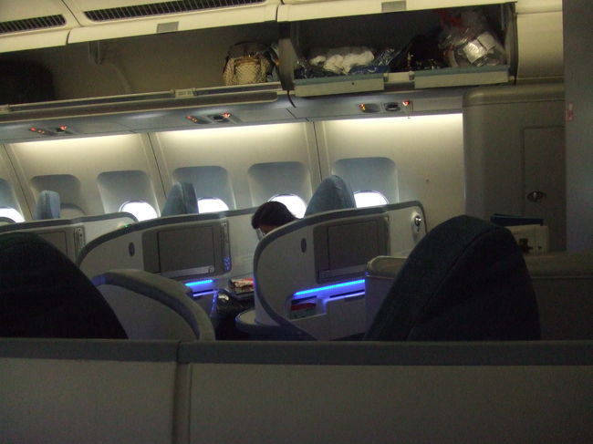 Flughafen Zurichi Kloten(10:10発）→ Toronto Pearson International Airport(13：05着）<br />エア　カナダのビジネスクラス。<br />すべての席が通路を向いています。