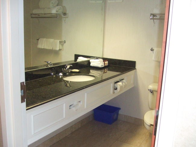 バスルームもこの旅一番の広さです。<br />立地条件もいいしナイアガラ・フォールズの観光にはお勧めです。