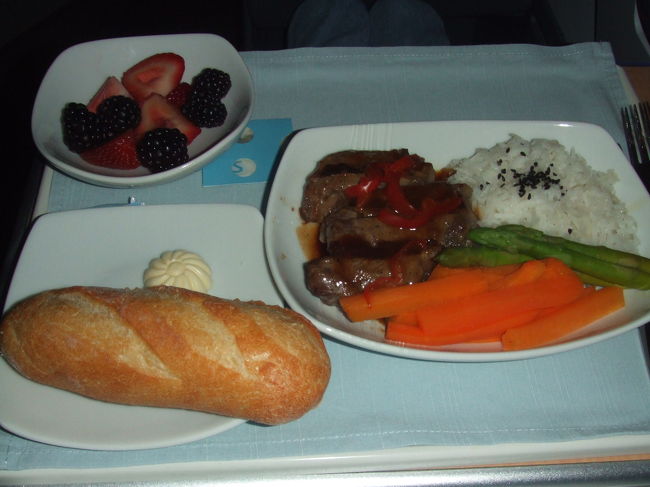 到着前の機内食