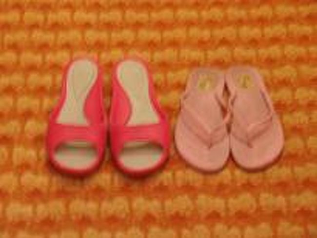 船内で愛用したサンダル　Cちゃんと私の