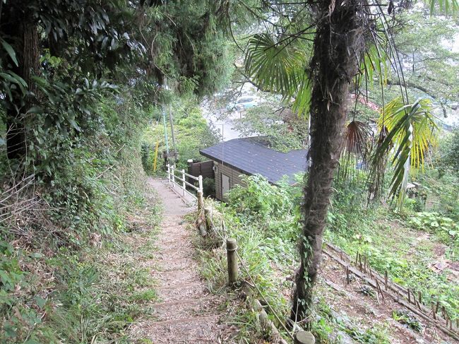 山道はもうその先で終わりです。<br />茶屋があって、お店の方が待っています。