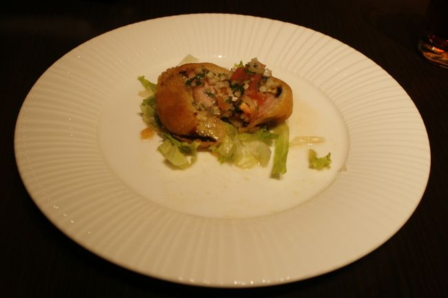 ナスの挟み揚げ　熊本産トマト入りサワーソース