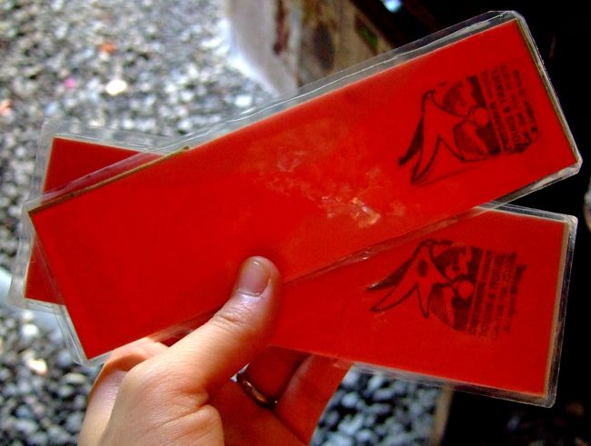 領収書を見せると手渡させたのはこのカード。<br />どうやらウブド行きのチケットらしい。