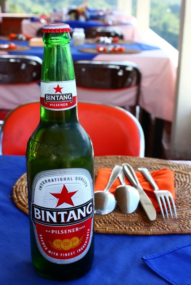 【ビンタンビール（大)】27.000Rp<br />素敵な景色を眺めていたらお酒が欲しくなりオーダー。