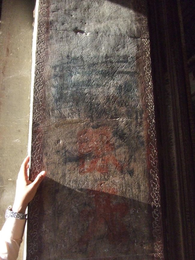 森本右近太夫の落書き。<br />ポル・ポト時代に塗りつぶされちゃったそうで。