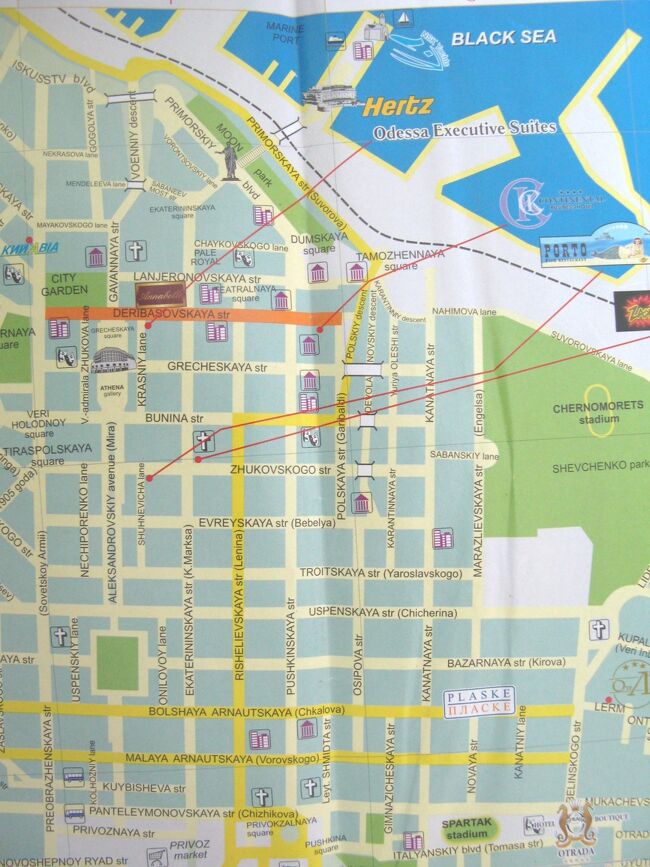 オデッサ中心地の地図