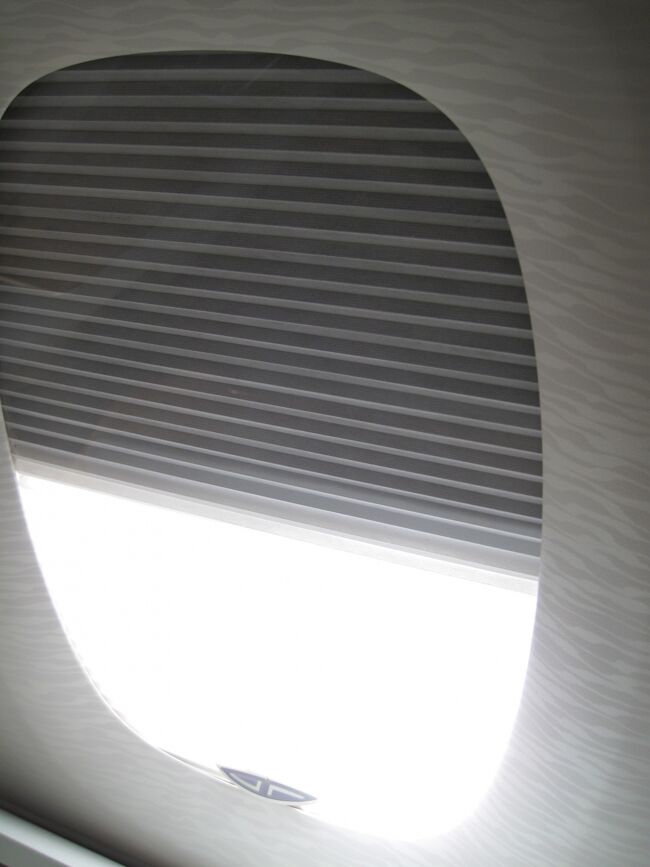 これは遮光のシェード<br /><br />カンタスのＡ380でも自動のシェードがあるようです。<br />これは、Ａ380のオプションなんでしょうね。<br /><br />ＳＱのＡ380には付いてませんでした^^;<br />