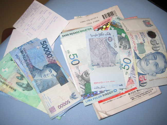 シンガポール、マレーシア、インドネシアの紙幣