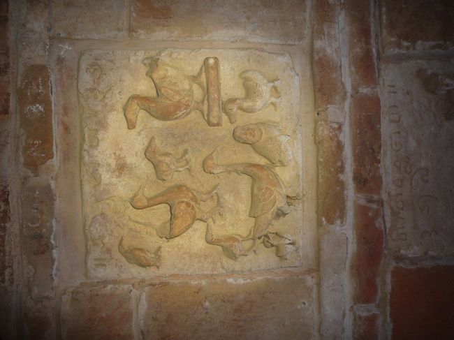 ベッレイバヤー<br />内部<br />ジャータカ物語のレリーフ<br />（バガン）<br />