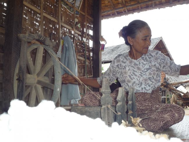綿つむぎ<br />（バガン郊外）
