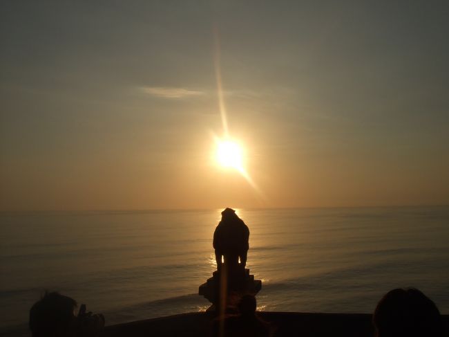 夕日withお猿さん。