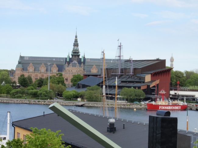 テラス席から、対岸の「ヴァーサ号博物館」が<br />見えます。