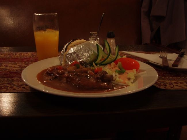 夜行列車に乗る前に食事。ノルウェー最後の食事と言うこともあって、贅沢するつもりはなかったけど値段がバカ高いので結果的に贅沢になりました。