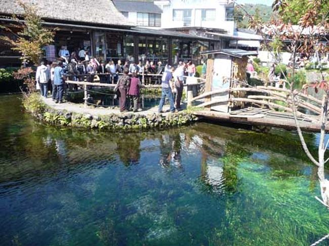 人がいっぱいいる湧水池があちらにも。