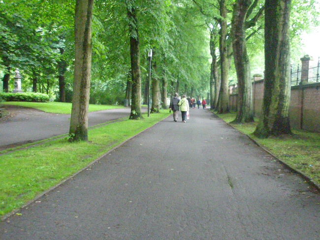 並木道が美しくて写真を撮りました。<br />前には素敵な初老のご夫婦が歩いています。絵になるな〜。<br /><br />急いでいたので早足で歩き、このご夫婦を追い越しました。すると、後ろから声が・・・<br /><br />「How is the Minnewater Park?」<br /><br />えっつ？！なんで私が「愛の湖公園」に行ったこと知ってるの？！<br /><br />振り返ると、いま追い越した初老のご夫婦。<br />よく見ると、なんと行きで道を尋ねたご夫婦でした。<br /><br />なんという偶然でしょう！<br /><br />ブルージュに着いてすぐにHappyにさせてもらった、あのご夫婦に帰りも会えるなんて！<br /><br />最初から最後まで、なんて素敵なブルージュ旅行だったんでしょう！<br /><br />また、いつかブルージュを訪れてみたいな。<br />今度は夫と一緒に来たいね。