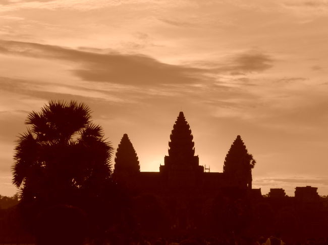 アンコールワット　朝日を見に行きました。